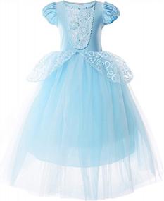 img 3 attached to Girls Princess Puff Sleeve Fancy Dress Up Costume For Birthday Party