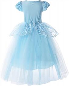 img 2 attached to Girls Princess Puff Sleeve Fancy Dress Up Costume For Birthday Party