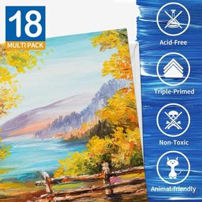img 2 attached to FIXSMITH 18 Pack Painting Canvas Panels, Multi Pack- 4X4, 5X7, 8X10, 9X12, 11X14 Inches, 100% Cotton Primed Canvas Boards For Acrylic, Oil,Other Wet & Dry Art Media,Art Gift For Kids, Adults,Beginners