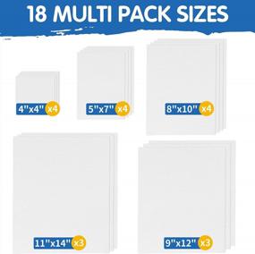 img 1 attached to FIXSMITH 18 Pack Painting Canvas Panels, Multi Pack- 4X4, 5X7, 8X10, 9X12, 11X14 Inches, 100% Cotton Primed Canvas Boards For Acrylic, Oil,Other Wet & Dry Art Media,Art Gift For Kids, Adults,Beginners