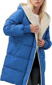 img 2 attached to Womens Winter Sherpa Fleece Hooded Women's Clothing - Coats, Jackets & Vests