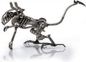 img 2 attached to Handmade Alien Vs. Predator Inspired Steel Art - KALIFANO Mini Xenomorph Recycled Metal Sculpture From Scrap Metal, One Of A Kind