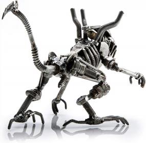 img 3 attached to Handmade Alien Vs. Predator Inspired Steel Art - KALIFANO Mini Xenomorph Recycled Metal Sculpture From Scrap Metal, One Of A Kind