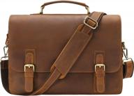 мужской портфель из натуральной кожи ручной работы от jack&amp;chris - идеально подходит для деловых поездок с отделением для ноутбука 15,6 дюйма и функциональностью сумки-мессенджера логотип