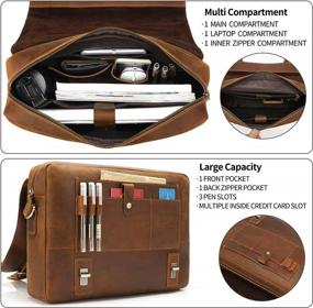 img 2 attached to Handcrafted Full Grain Leather Men'S Briefcase By Jack&Chris - Perfect For Business Travel With 15.6 Inch Laptop Compartment And Messenger Bag Functionality