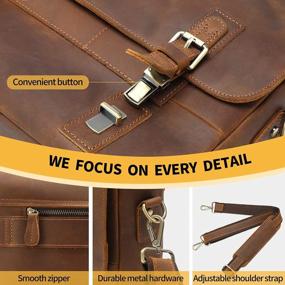 img 1 attached to Handcrafted Full Grain Leather Men'S Briefcase By Jack&Chris - Perfect For Business Travel With 15.6 Inch Laptop Compartment And Messenger Bag Functionality