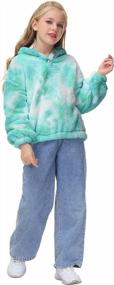 img 1 attached to Cute And Cozy: GAMISOTE Girl'S Oversized Tie-Dye Fleece Hoodies Perfect For 5-14 Years