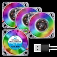 4pcs winsinn 30mm 5v rgb usb led colorful 3d printer micro fan hydraulic bearing brushless cooling 30mmx10mm 2pin logo