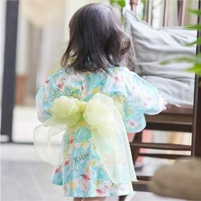 img 2 attached to Organic Cotton Japanese Kimono Robe Dress For Girls 1-7 Years - PAUBOLI