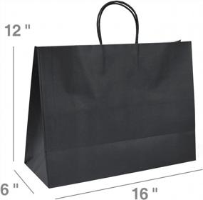 img 1 attached to 100Pcs Sturdy Black Paper Bags With Handles - Perfect For Shopping, Parties & Merchandise!