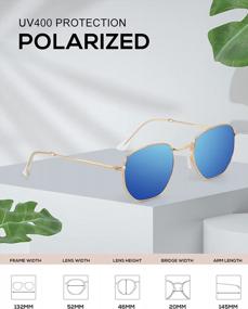 img 2 attached to Polarized Hexagon And Square Sunglasses For Women And Men With UV Protection By KALIYADI