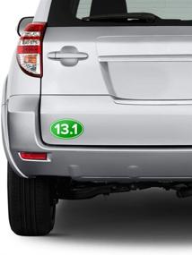 img 1 attached to 🏃 Stay Protected and Show Your Half Marathon Pride with our 13.1 Anti-UV Vinyl Oval Car Bumper Sticker in Green!