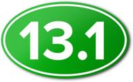 🏃 stay protected and show your half marathon pride with our 13.1 anti-uv vinyl oval car bumper sticker in green! логотип