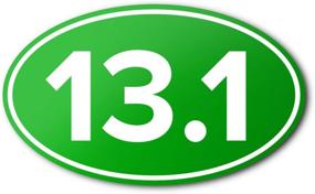 img 2 attached to 🏃 Stay Protected and Show Your Half Marathon Pride with our 13.1 Anti-UV Vinyl Oval Car Bumper Sticker in Green!