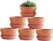 yishang 5-inch unglazed terracotta clay pots with drain hole and saucer - ideal ceramic planters for indoor/outdoor succulent and cactus plants logo