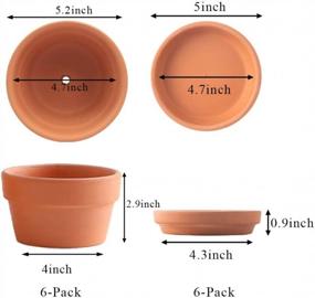 img 3 attached to Yishang 5-Inch Unglazed Terracotta Clay Pots With Drain Hole And Saucer - Ideal Ceramic Planters For Indoor/Outdoor Succulent And Cactus Plants