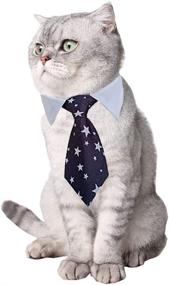 img 3 attached to 🐱 Adjustable Formal Necktie Collar for Cats, Small Dogs, and Puppies - Set of 4 Bowties for Pets - Grooming Accessories