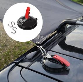 img 2 attached to Strong Outdoor Camping Rope Suction Cup Hooks - 2 Pack Car Tent Canopy Luggage Strap Holder For Pet Vacuum