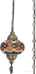 img 2 attached to (8 Colors) DEMMEX Turkish Moroccan Mosaic Swag Plug In Pendant Ceiling Hanging Light With 15Feet Cord Decorated Chain &Amp Lighting & Ceiling Fans