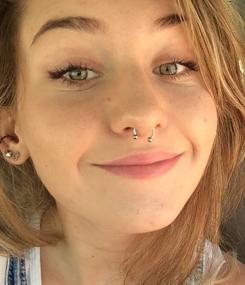 img 2 attached to Non Piercing Fake Nose Ring Septum Hoop Clip On Spring Faux Jewelry Lip Helix Cartilage Earrings