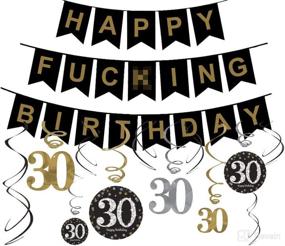 img 4 attached to 🎉 Dirty 30 Birthday Decorations: Ideal Gifts for Him and Her - Party Supplies, Happy Birthday Banner, and Hanging Swirls