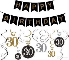 img 3 attached to 🎉 Dirty 30 Birthday Decorations: Ideal Gifts for Him and Her - Party Supplies, Happy Birthday Banner, and Hanging Swirls