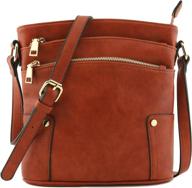 women's black triple pocket medium crossbody handbags & wallets - crossbody bags logo