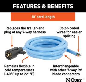 img 2 attached to 🔌 CURT 56613 Extreme Temperature 7-Pin RV Blade Trailer Wiring Harness Plug, 10-Foot Blunt-Cut Wires, -40F to 221F, Cold Weather, Black