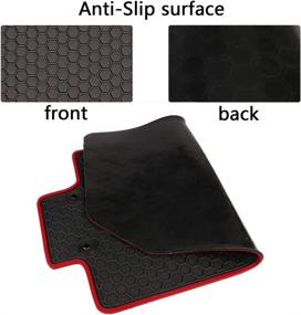 img 2 attached to Premium Custom Fit Car Rubber Floor Mat for Honda Civic 10th Gen - Black/Red, Heavy Duty, All Weather Protection