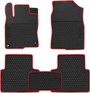 premium custom fit car rubber floor mat for honda civic 10th gen - black/red, heavy duty, all weather protection logo