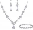 stunning wedding jewelry set for women: y-necklace, tennis bracelet, and dangle earrings with aaa cubic zirconia teardrop design - perfect for bridal and bridesmaid attire by brilove logo