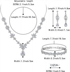 img 1 attached to Stunning Wedding Jewelry Set For Women: Y-Necklace, Tennis Bracelet, And Dangle Earrings With AAA Cubic Zirconia Teardrop Design - Perfect For Bridal And Bridesmaid Attire By BriLove