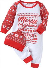 img 4 attached to 👶 Adorable ROYLAMP Newborn Baby My First Christmas Outfits: Striped Button Romper with Hat for Boys and Girls