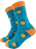 novelty crazy food fruits socks: pineapple avocado taco cotton for men & women logo
