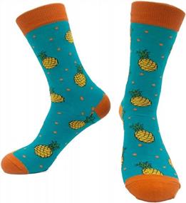 img 1 attached to Novelty Crazy Food Fruits Socks: Pineapple Avocado Taco Cotton For Men & Women