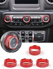 img 4 attached to 🔴 Savadicar HVAC Climate Control Panel Knob Trim Kit & Light Control Switch Cover, Air Conditioner Knob Aluminum Alloy Ring for 2018-2022 Jeep Wrangler JL JLU & Gladiator JT, Interior Accessories, Red - Enhanced SEO