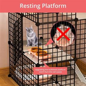 img 2 attached to Eiiel 3-Tier Indoor Cat Cage and Playpen - Detachable Metal Wire Kennels for 1-2 Cats in Black, 2Lx2Wx3H Size