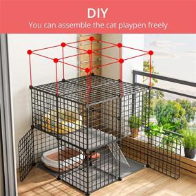 img 1 attached to Eiiel 3-Tier Indoor Cat Cage and Playpen - Detachable Metal Wire Kennels for 1-2 Cats in Black, 2Lx2Wx3H Size