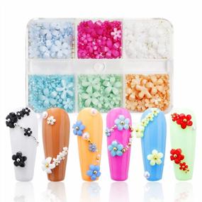 img 2 attached to 500PCS AddFavor 3D Flower Nail Charms: стильные цветные драгоценные камни из акриловой смолы для потрясающих ногтей своими руками