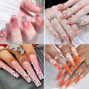 img 3 attached to 500PCS AddFavor 3D Flower Nail Charms: стильные цветные драгоценные камни из акриловой смолы для потрясающих ногтей своими руками