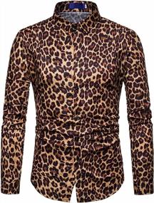 img 2 attached to Sleeve Leopard Python Casual Button