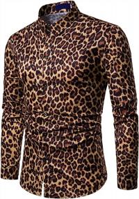 img 3 attached to Sleeve Leopard Python Casual Button