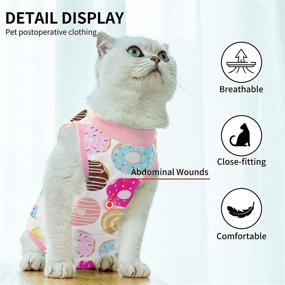 img 2 attached to 🐈 TORJOY Cat Professional Recovery Suit for Abdominal Wounds or Skin Diseases - Post-Surgery Wear, Anti-Licking Wounds, Breathable E-Collar Alternative - Ideal for Cats and Dogs