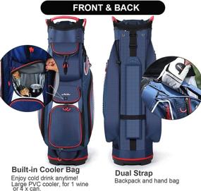 img 2 attached to 14-way Dividers Golf Tour Cart Bag для мужчин - оптимизированный органайзер для сумок для гольфа с совместимостью с тележками