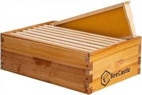 img 1 attached to Wax Coated Langstroth Medium/Super Box With Frames And Foundation: Ideal For Beekeeping (8-Frames)