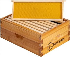img 2 attached to Wax Coated Langstroth Medium/Super Box With Frames And Foundation: Ideal For Beekeeping (8-Frames)