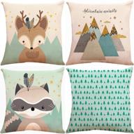 woodland charm: набор из 4 наволочек fox для уютного домашнего декора логотип