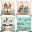 woodland charm: set of 4 fox throw pillow covers for cozy home decor logo