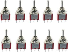 img 4 attached to 🔳 ESUPPORT Mini Toggle Switch 3Pin Pack of 10 - On/Off/On Momentary for Car Dash Dashboard