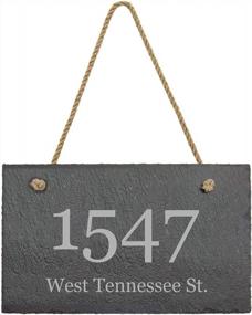 img 4 attached to Personalized Slate Address Plaque 12X7 Indoor Outdoor Farmhouse Style Sign. Customize Now!